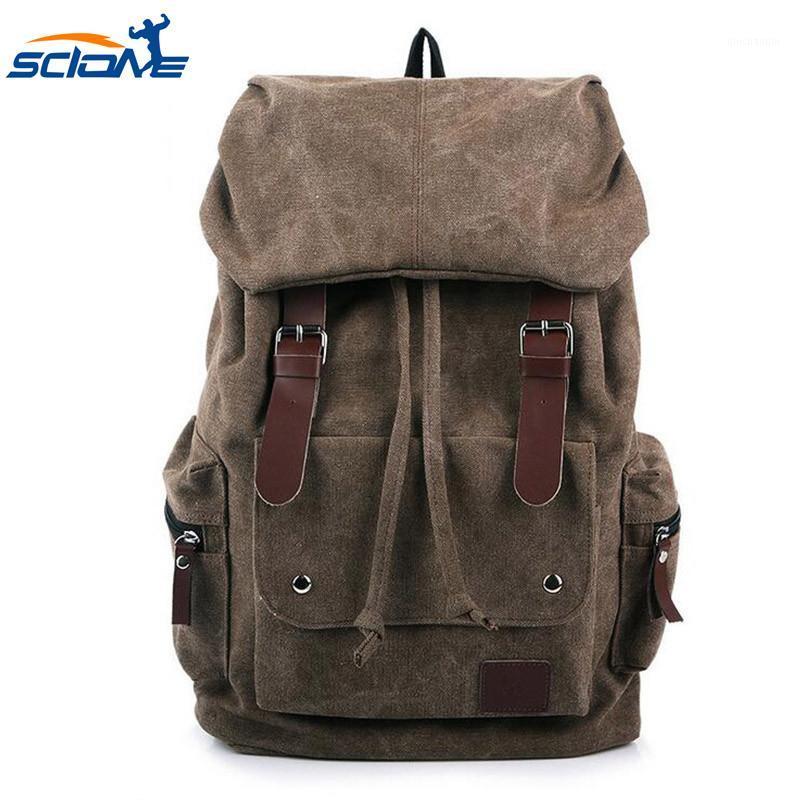 

Sports Fanny Pack Canvas Travel Backpack for Men Vintage Rucksack Camping Hiking Mountaineering Sac De Sport bag Cocuk Cant1, Black