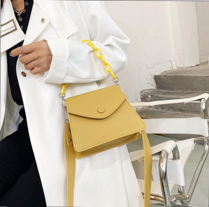 

Chain Small Pu Leather Crossbody Bags For Women 2021 Shoulder Cross Body Bag Ladies Handbags Makeup Bags Wholesale Beach Bag, Yellow