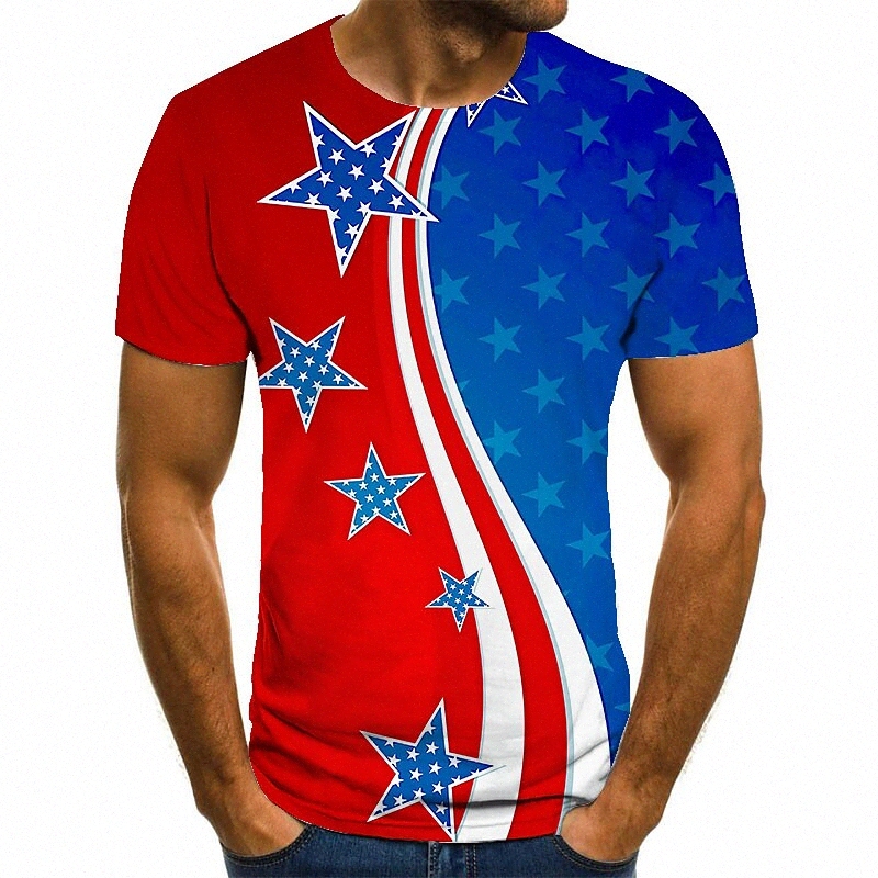 Tee-shirt Unisexe Homme T-shirt 3D Imprimer Imprimé graphique Impression Drapeau Plus Taille Cou rond Casual imprimé quotidien Tops à manches cou