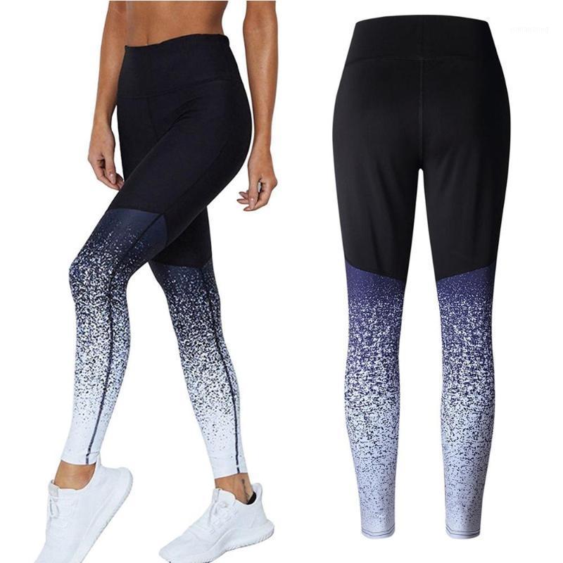 

High Waist Gradient Sports Leggings Push Up Leggins Sport Women Printed Fitness Running Yoga Pants Leggings Gym Girl leggins1, Black gray