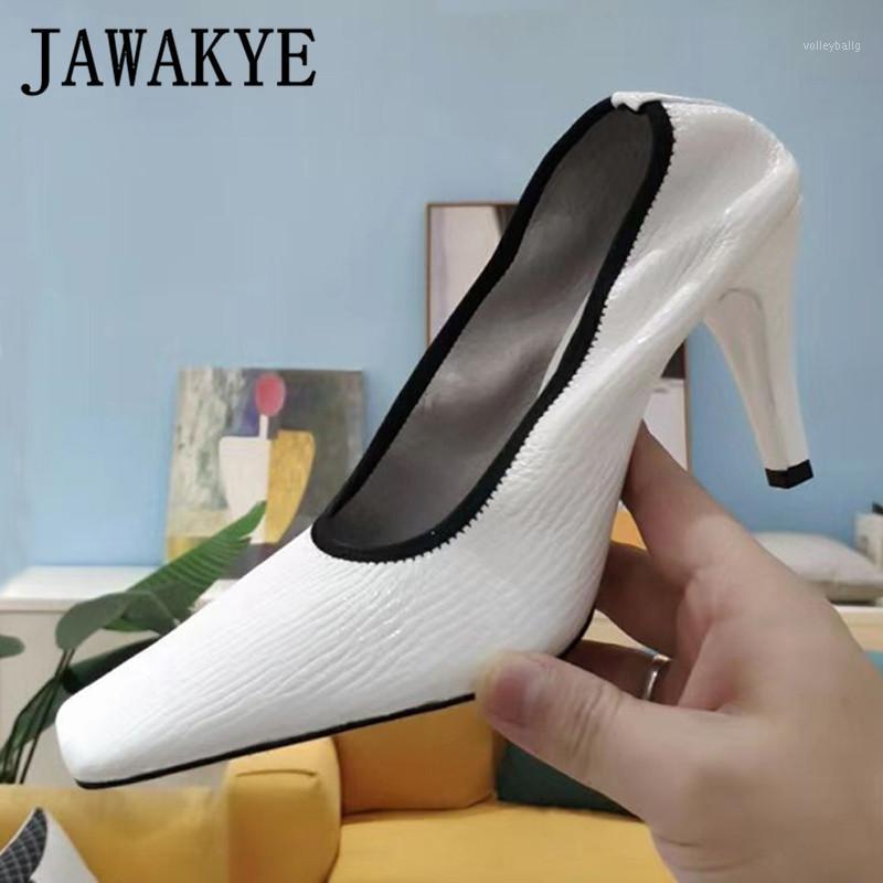 

White Black leather high heel shoes Women Pumps Square Toe Novelty Ladies Shoes gold special heel sandals sexy Party Woman1