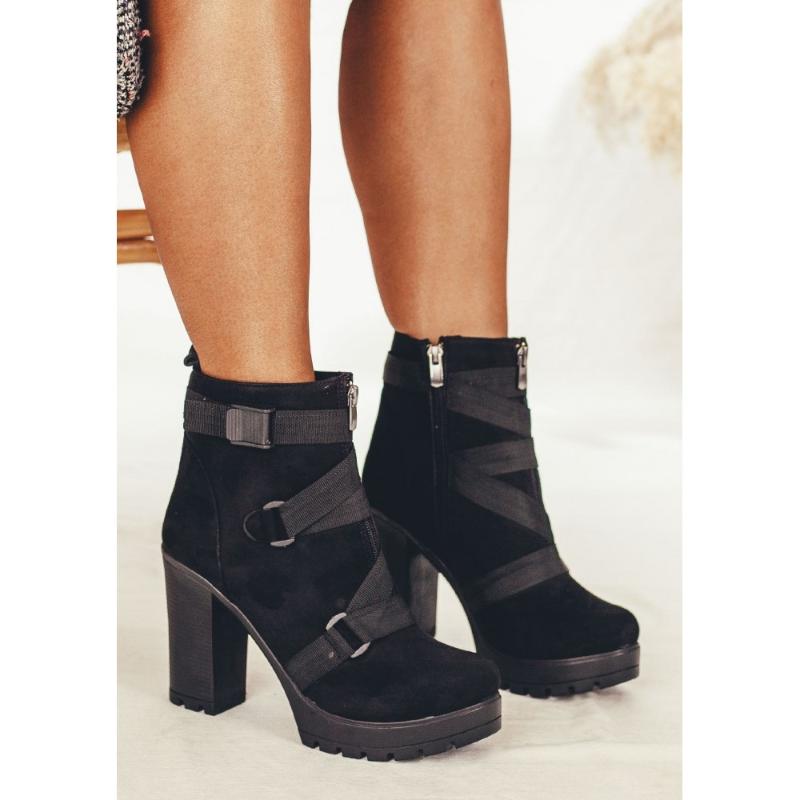 

Black Color PU Suede Leather Cross Band New Season 2021 Autmn Winter Fashion Comfortable Stylish Women Female Shoes Boots
