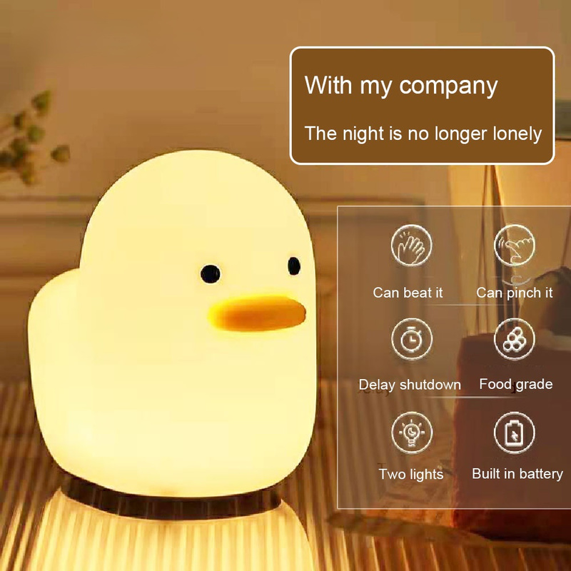 

Cute LED Silicone Night Light Duck Lamp Soft Touch Sensor Lamp Animal Duck LED for Baby Children Kid Bedroom Decorative