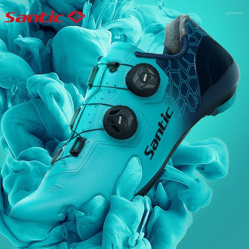 

Santic-10 Grade Carbon Fiber Sole Bicycle Professional Road Shoes, Wear-resistant, Non-slip Self-locking Rotating Buckle Outdoor1, Ms19005g
