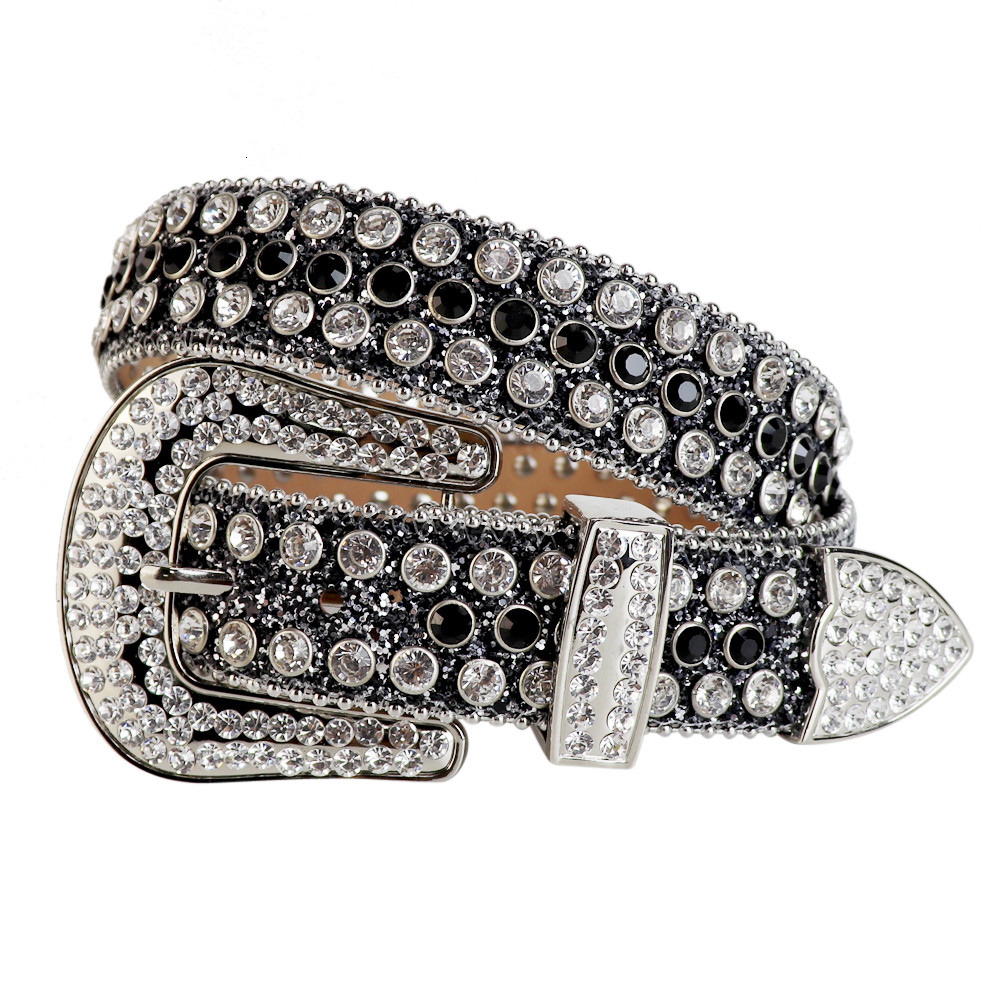 

Cowgirl Cowboy Bling Swarovski Rhinestones Western Studded Belt Removable Buckle for Women and Men K9PW, Black;brown