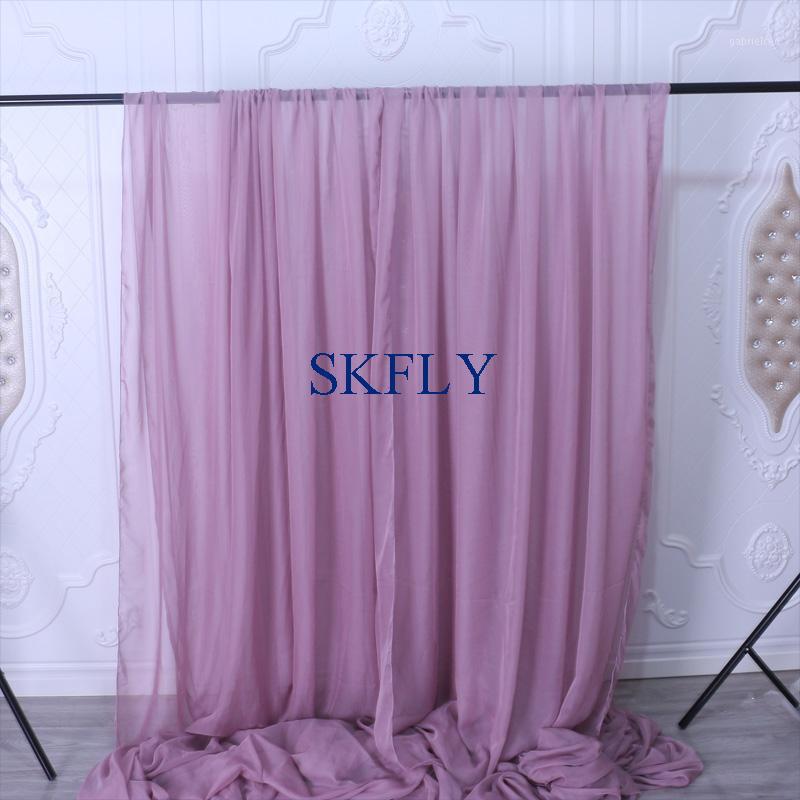 

BC002A very popular color cheap ready to ship curtain photography panels plain solid purple sheer voile backdrop1