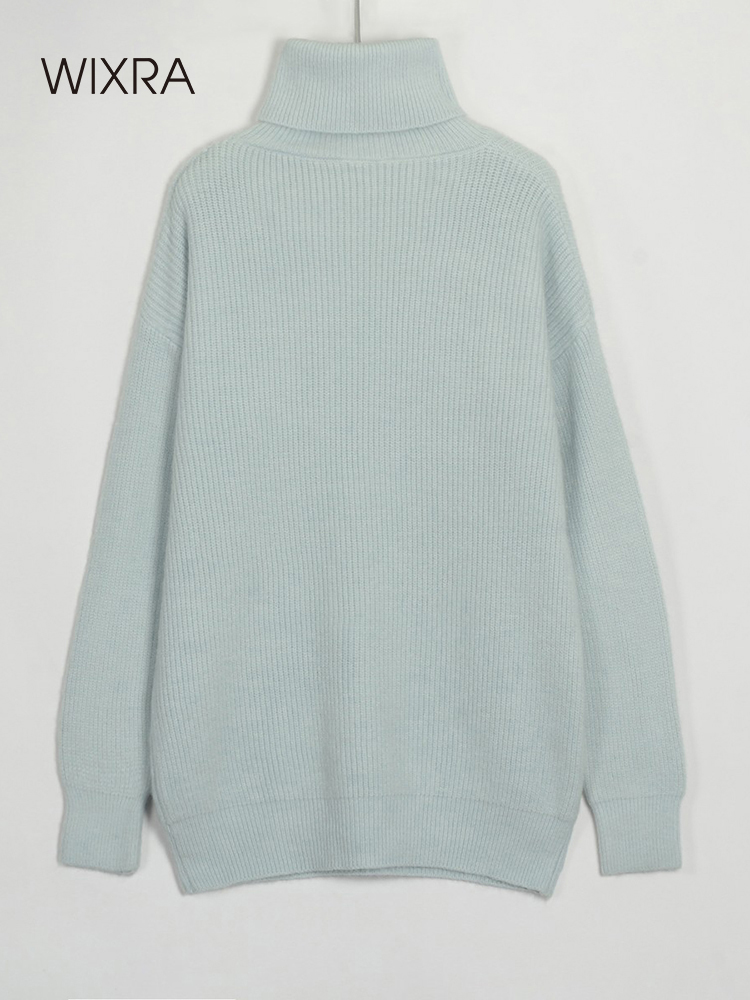 

Wixra Soft Turtlene Sweaters Women Pullover Thi Warm Jumper Korean Chic Fashion Autumn Winter Femme Solid Knitwear Top, Fruit green