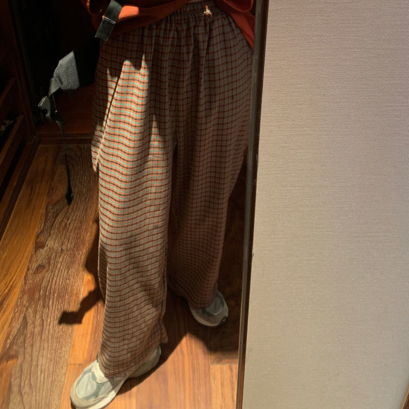 

Wide Leg Pants Women Fashion Plaid Ulzzang Loose High Waist Trousers Female Jogger Sweatpant Pockets Summer Retro Streetwear 201112, Brown