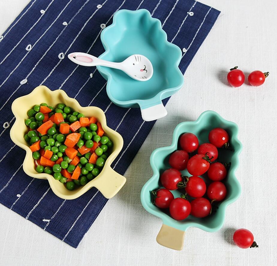 Ceramic tableware household dessert Plates salad bowls soup noodle bowl gifts Christmas tree customization-image-635399287