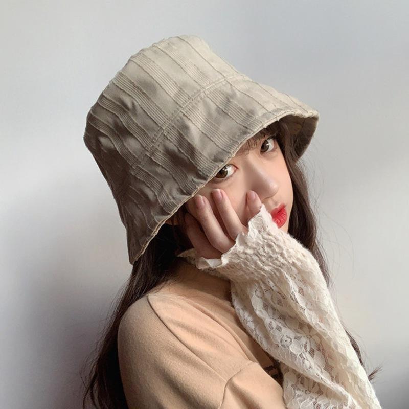 

Spring Double-sided Striped Bucket Hat Women Wild Casual Student Fisherman Hat
