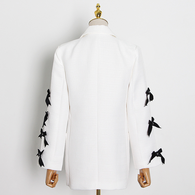 

Squirrel Stroke Streetwear Woman Double Button 2021 Winter Wear Track White Rice Blazer Jacket Ladies Iwm9, Rice white