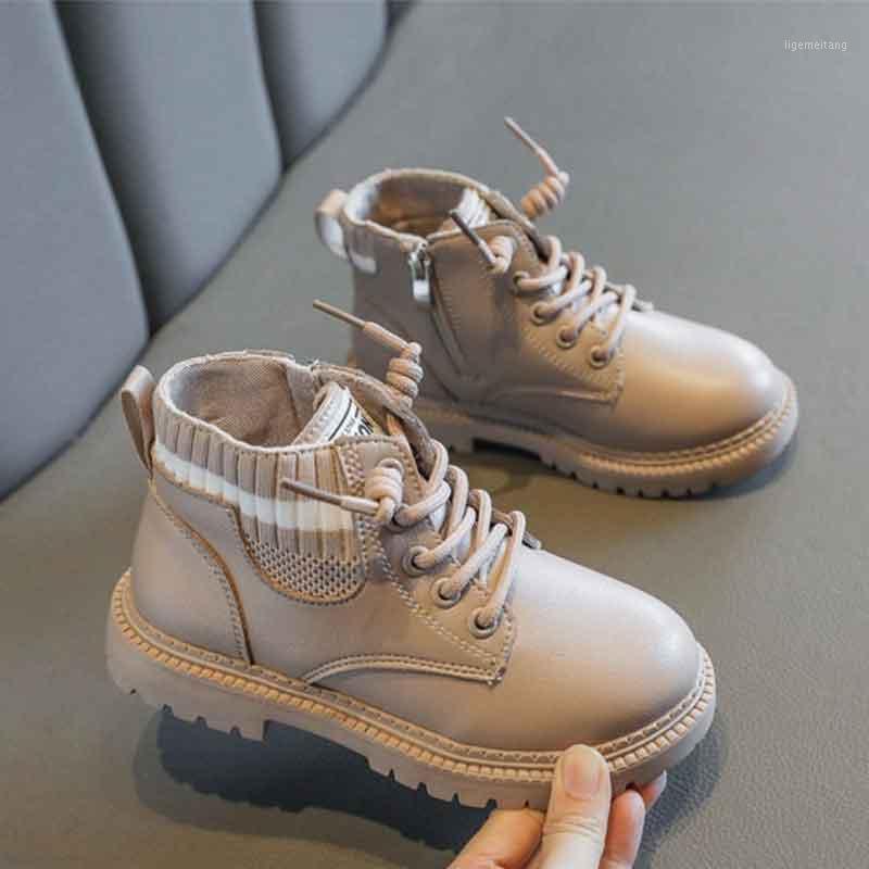 

Boys Girls Genuine Leather Short Boots Vintage Designer Ankle Boots Children Lightweight Casual Autumn Shoes Winter Rain1, Black