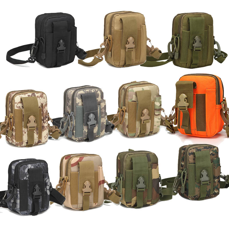 

Outdoor Sports Tactical Backpack Vest Gear Accessory Camouflage Multi functional Molle Cell Pone PouchTactical Kit Pouch NO11-711B, Multi-color