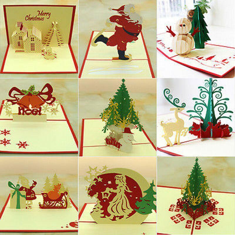 

3D Up Greeting Card Handmade Happy Birthday Merry Christmas Card Gift Present1