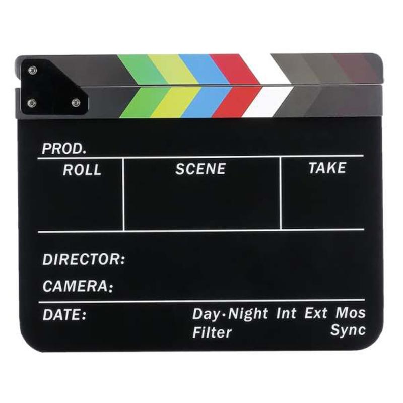 

Director Video Scene Clapperboard Clapper Board Acrylic Director TV Movie Film Action Slate Clap Handmade Cut Prop ACEHE