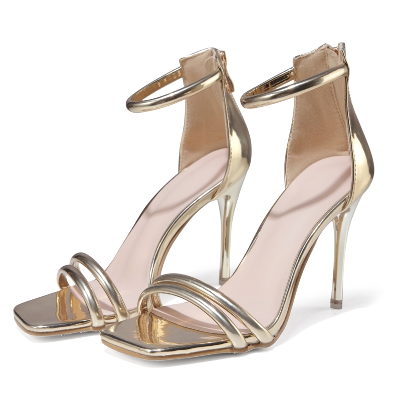

2020 Inches Sixty-ten Ladies'high-heeled Sandals See Silver Feminine Wedding Shoes Strapped to Ankle, Ir61
