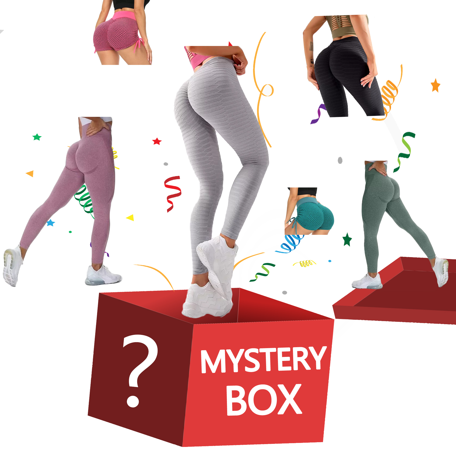 

The Lucky Mystery Toy Gift Box Has A Chance To Open: Women's Yoga Outfits, White;red