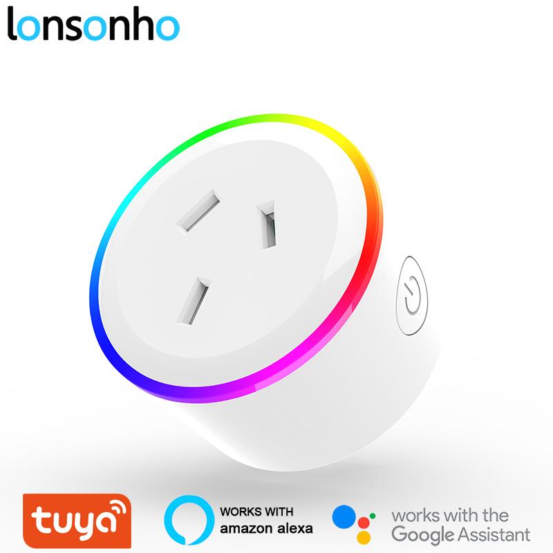 

Lonsonho Tuya Smart Plug WiFi Socket Night Light Type I Australia New Zealand Argentina Plug Works With Alexa Google Home Mini
