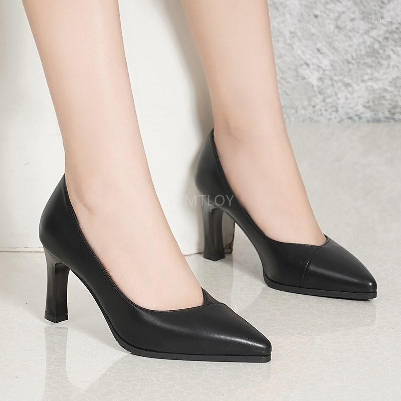 

2021 New Pointed Black High Heels Ladies Shallow Mouth Thin Heels Women's Shoes Zapatos De Mujer Plataforma1