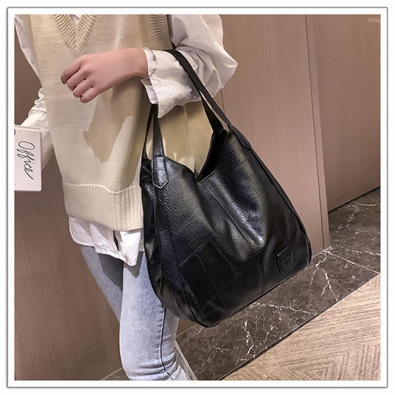 

Women bag Oil wax Women's Leather Handbags Luxury Lady Hand Bags With Purse Pocket Women messenger bag Big Tote Sac Bols1