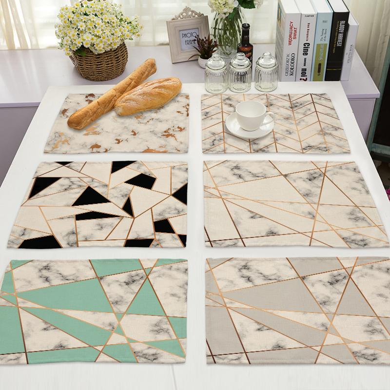 

1Pcs Colorful Cotton Linen Placemat Geometric Pattern Table Mats Kitchen Dining Pad Cup Mat 42*32cm Home Decor MG0051