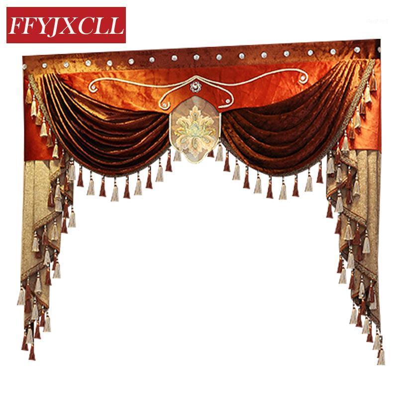 

Custom Made Pelmet Valance Europe Luxury Curtains for Living Room Window Lace Beads Curtains for Bedroom1, Style 5