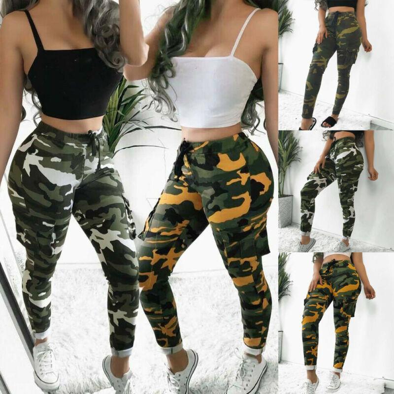 

Womens Ladies Plus Size Stretch Army Camo Camouflage Skinny Jeans Cargo Pants1, Green