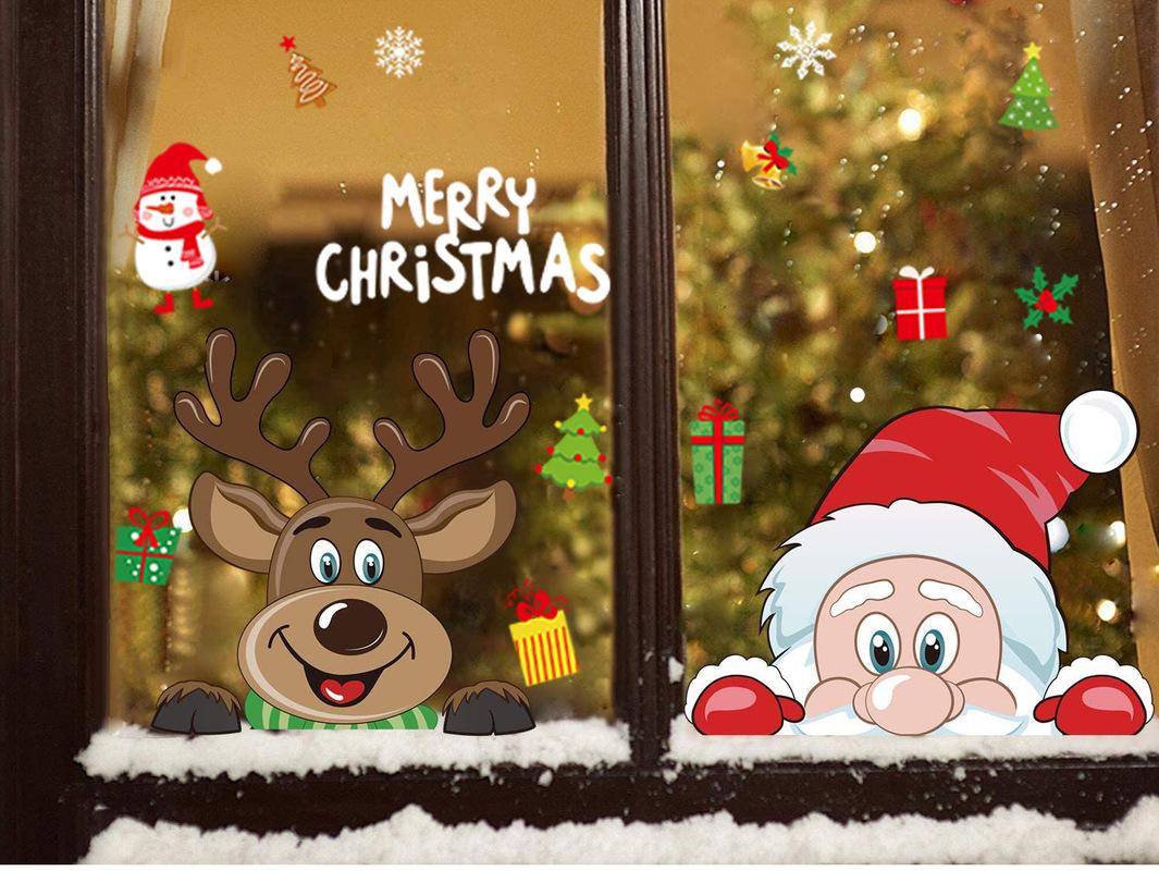 

Wall Stickers Festival Wall Decals Santa Murals New Year Christmas Decorations for Home Decor Window Glass 2020 Merry Christmas