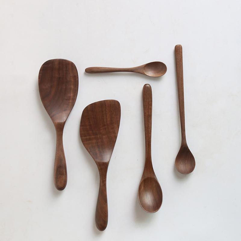 

Reusable Wooden Cutlery Set Portable Tableware Wooden Cutlery Spoon Set Utensil Children's spoon Long Rice Colander