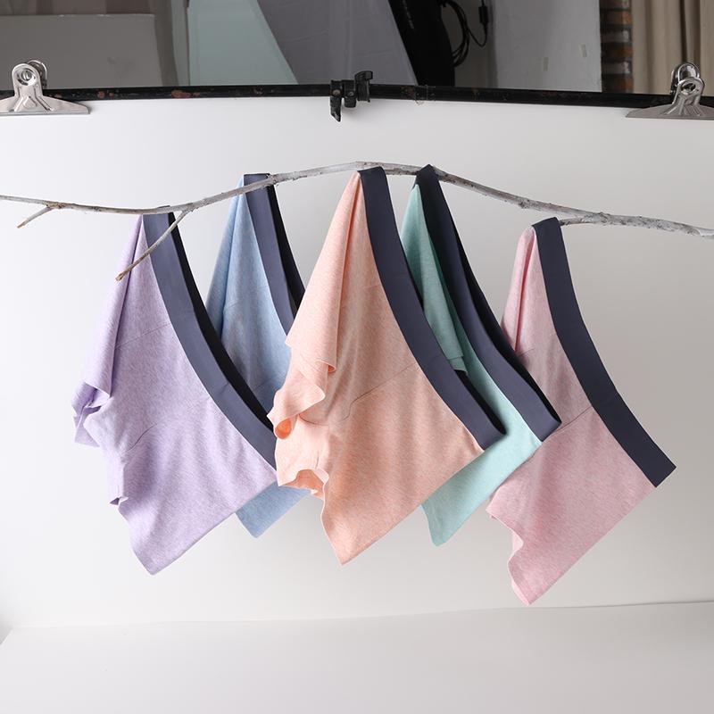 

5 Pcs/Lot Men's Underwear High-End Cotton Color Soft And Comfortable Underwear, 5 complexion