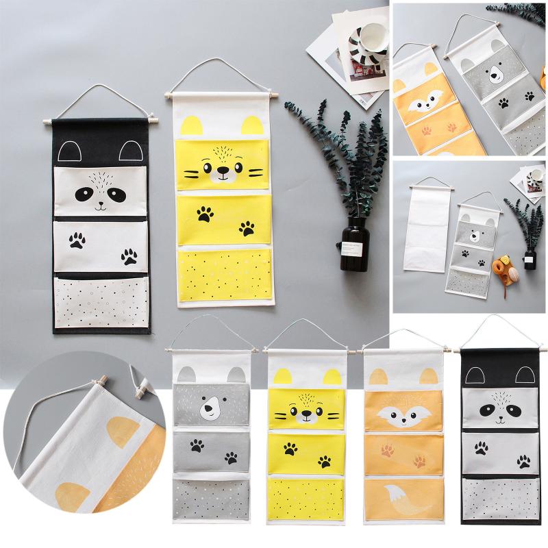 

Wall Hanging Bag, 3 Pocket Hanger Bathroom Baby Hanging Bag 3 Pocket Folding Storage Bag Children Room Pouch Home Decor