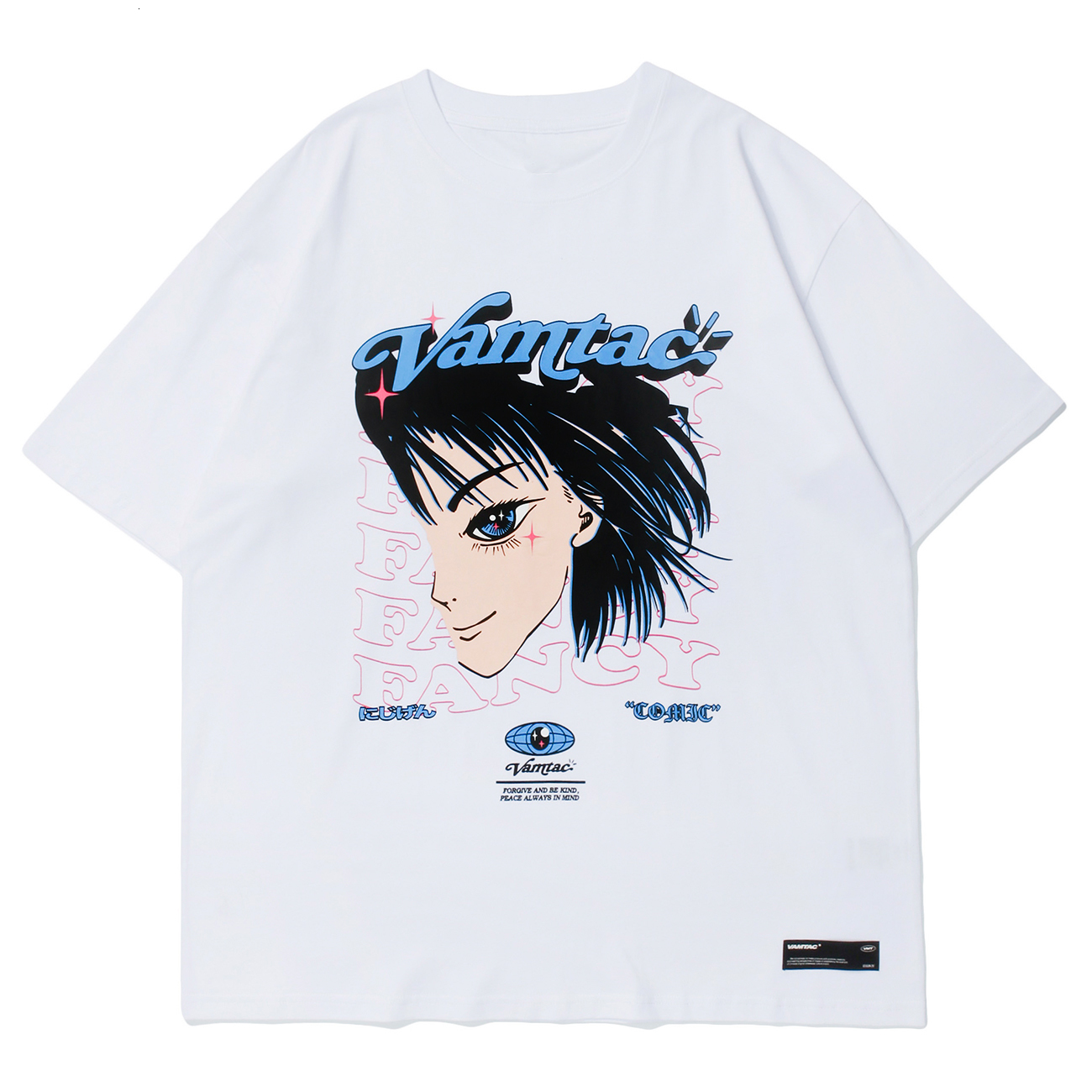 

New Streetwear Anime Girl Print Harajuku Tshirts 2021 Hip Hop T-shirt Men Cotton Short Sleeve Shirts Summer Loose Tops Tees 4881, Black