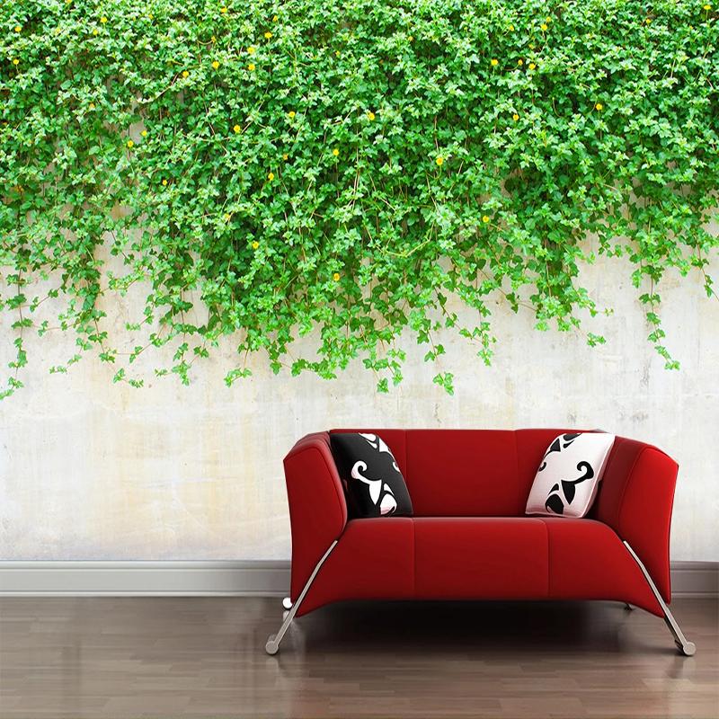 

Custom 3D Photo Wallpaper Green Leaves Vine TV Background Wall Mural Restaurant Living Room Wall Decor Pastoral Style Paper, As pic