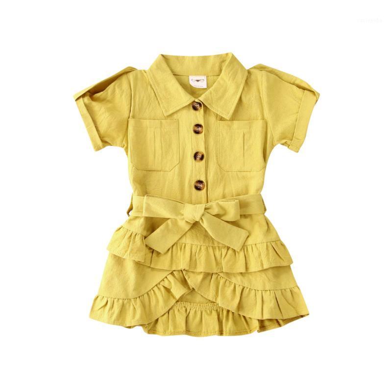 

New Baby Girls Ruffles Dress Summer Solid Color Dress for Kids Baby Girls1