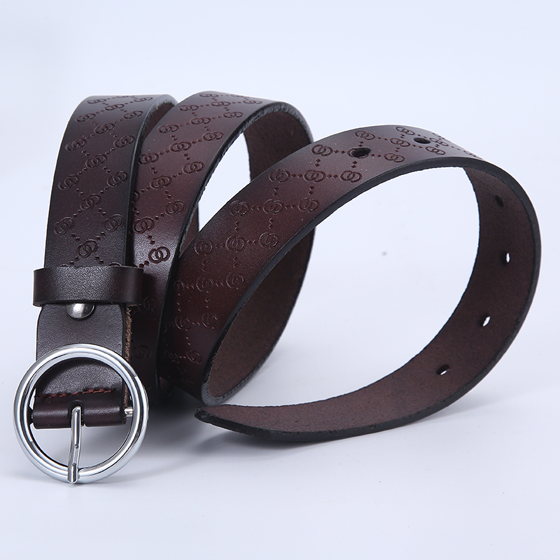 

2021 Creative Women Fashion Decoration Ladies New Round Buckle Belt Solid Color Female High Quality Strap on Es Ld7s, Black