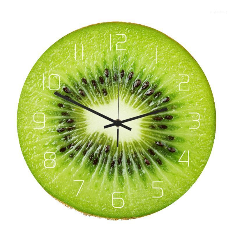 

Home Decor Round Living Room Mute Sweep Office Fruit Shape Wall Clock European Acrylic Analog Accessories Battery Operated1