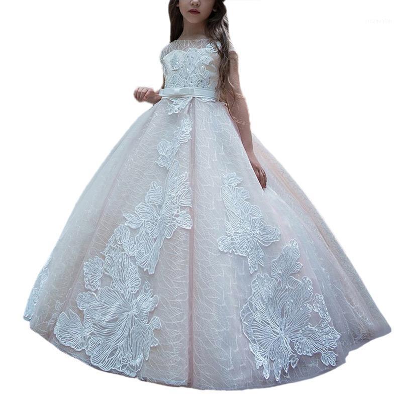 

Princess Little Girls Dresses With Train Kids Pageant Ball Gown Dress Robe Fille Enfant Mariage De Soiree Long Dresses For Girls1, Picture color