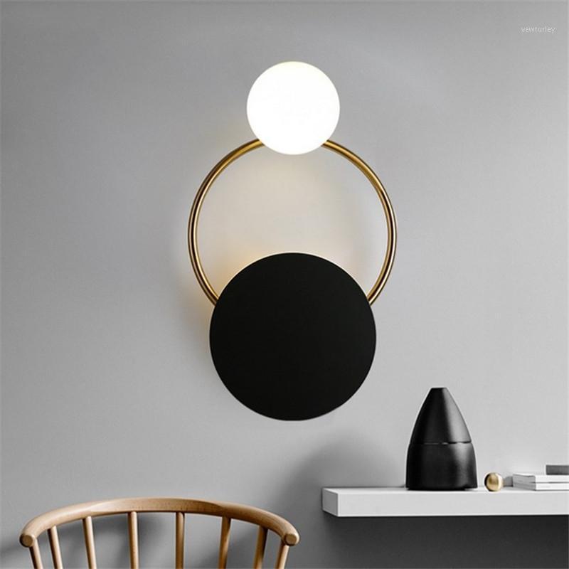 

ART DECO wall lamp europe glass ball iron golden indoor lighting led light fixture Dining room porch Bedroom kitchen AC85-265V1