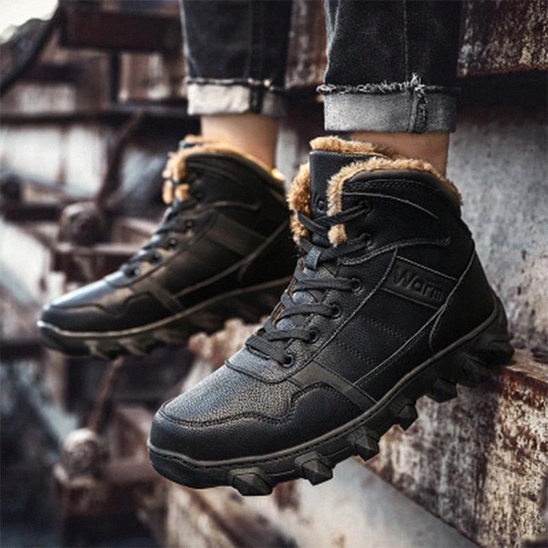 

Plus Thick Velvet Cotton Shoes Men Super Warm Snow Boots Man Big Size 39-46 Hot Sale Winter Ankle Boots Walking Men Casual Shoes #4J8Z