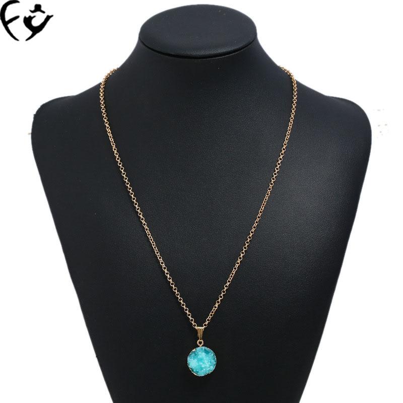

European and American style small round pendant necklace FY18081801