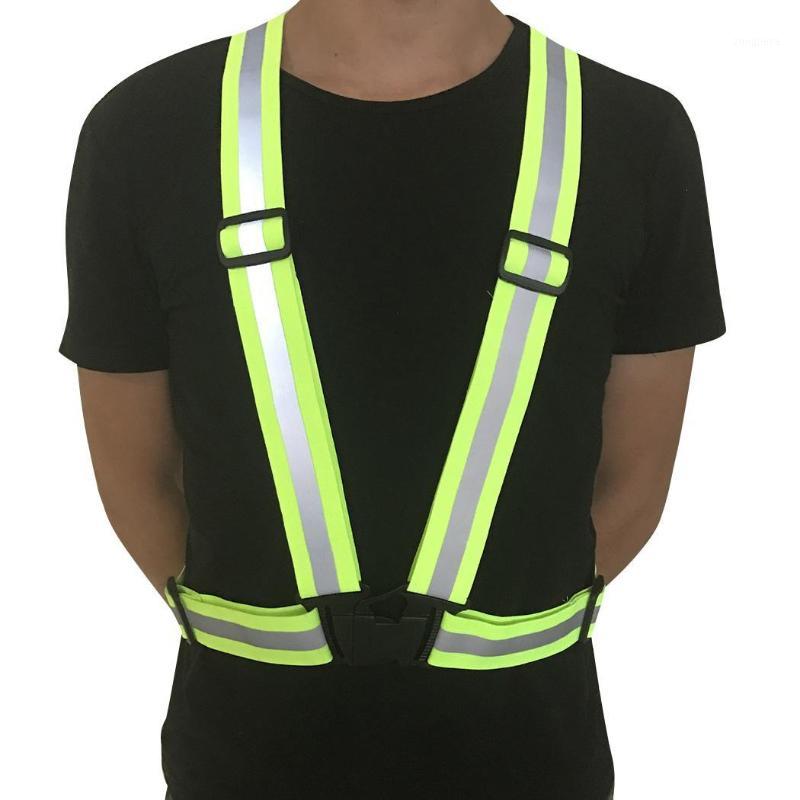 

1 pcs Unisex Outdoor Cycling Safety Vest Bike Ribbon Bicycle Light Reflecing Elastic Harness for night riding running Jogging1, Black