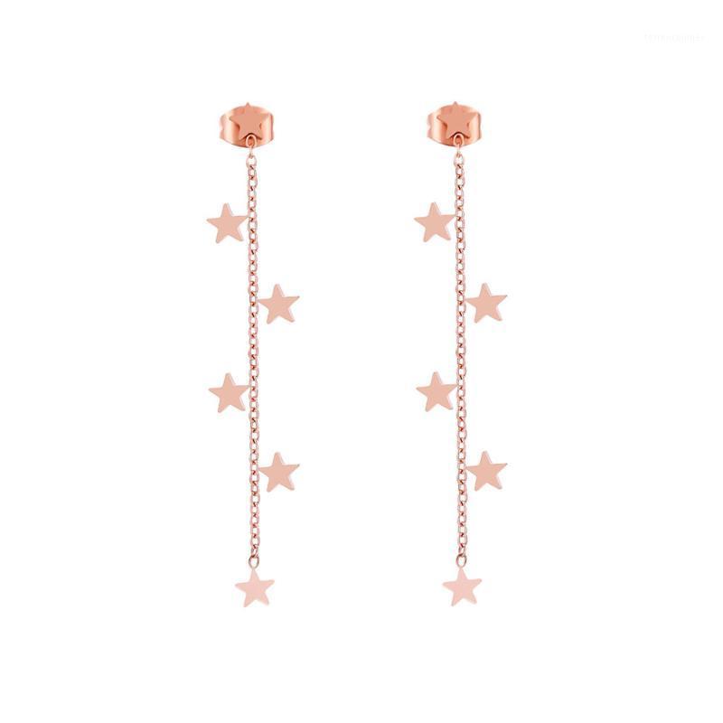 

Stud Rose Gold Silvery Stars Long Chain Earrings For Women Luxury Gift Earring Female Ear Jewelry Accessories 2021 1