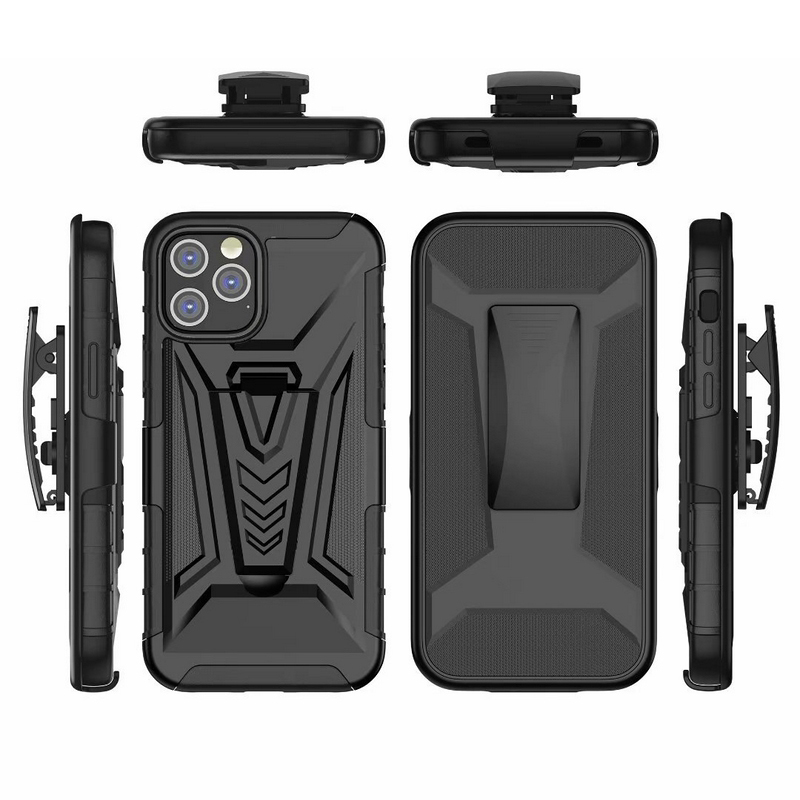 

Future Armor Impact Hybrid Hard Phone Cases For iPhone 13 12 mini 11 Pro MAX XR Xs SE 7 8 Plus With Belt Clip Stand Combo Cover, Black