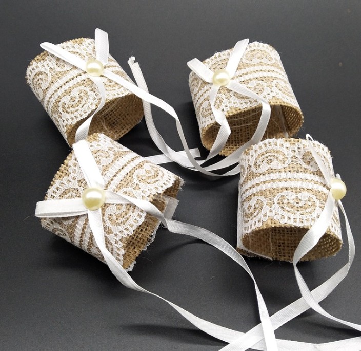 

Silk lace napkin ring meal buckle wedding table chair buckle linen napkin rings Table Decoration 5*18.5cm