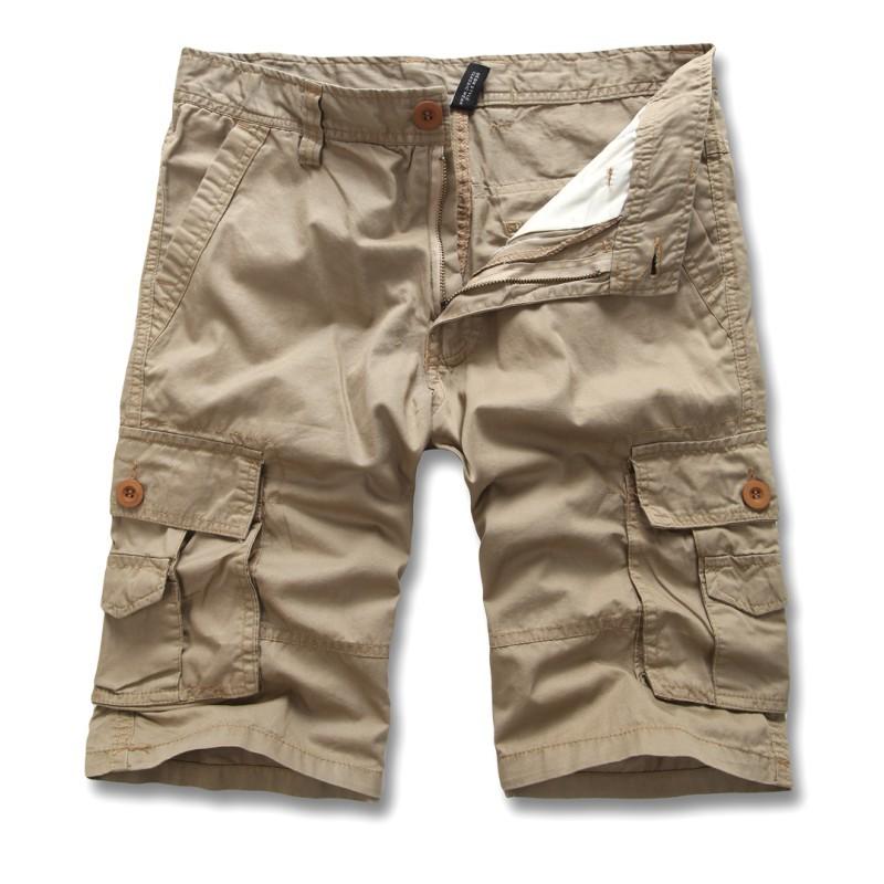 

Men's Shorts Summer Mens Cargo Cotton Casual Short Men Multi Pocket Army Tactical Knee Length Solid Color Straight, White;black