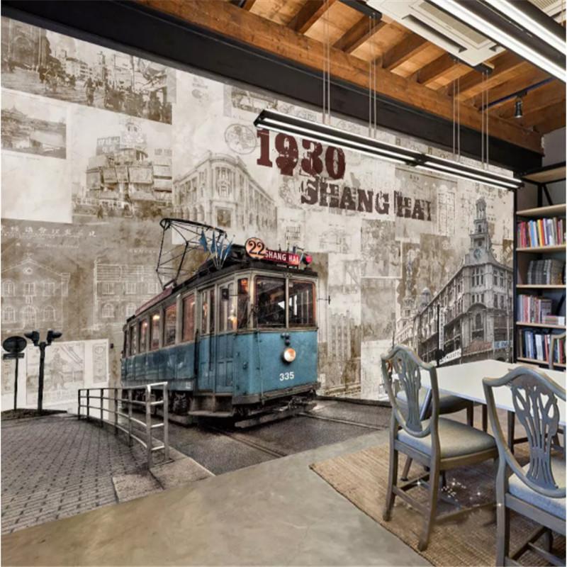 

Custom Mural 1930 Shanghai Street Landscape 3D Photo Wallpaper Bar Cafe Restaurant Coffee House Industrial Decor Wall Paper 3D, Canvas