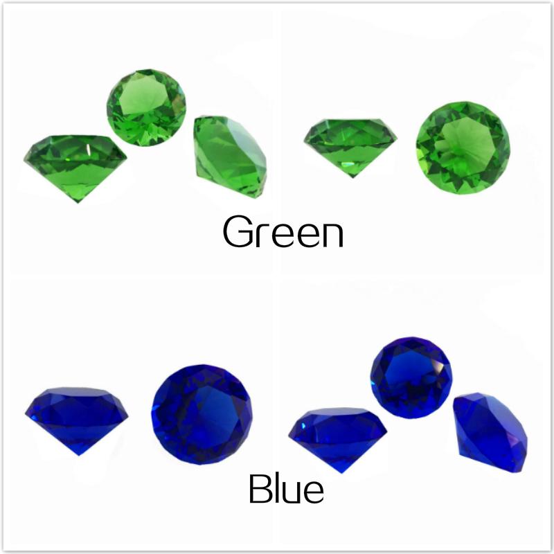 

30mm-150mm Blue Green Crystals Diamond Paperweight Giant Jewel For Happy Birthday Wedding Party Decoration Gift Toys