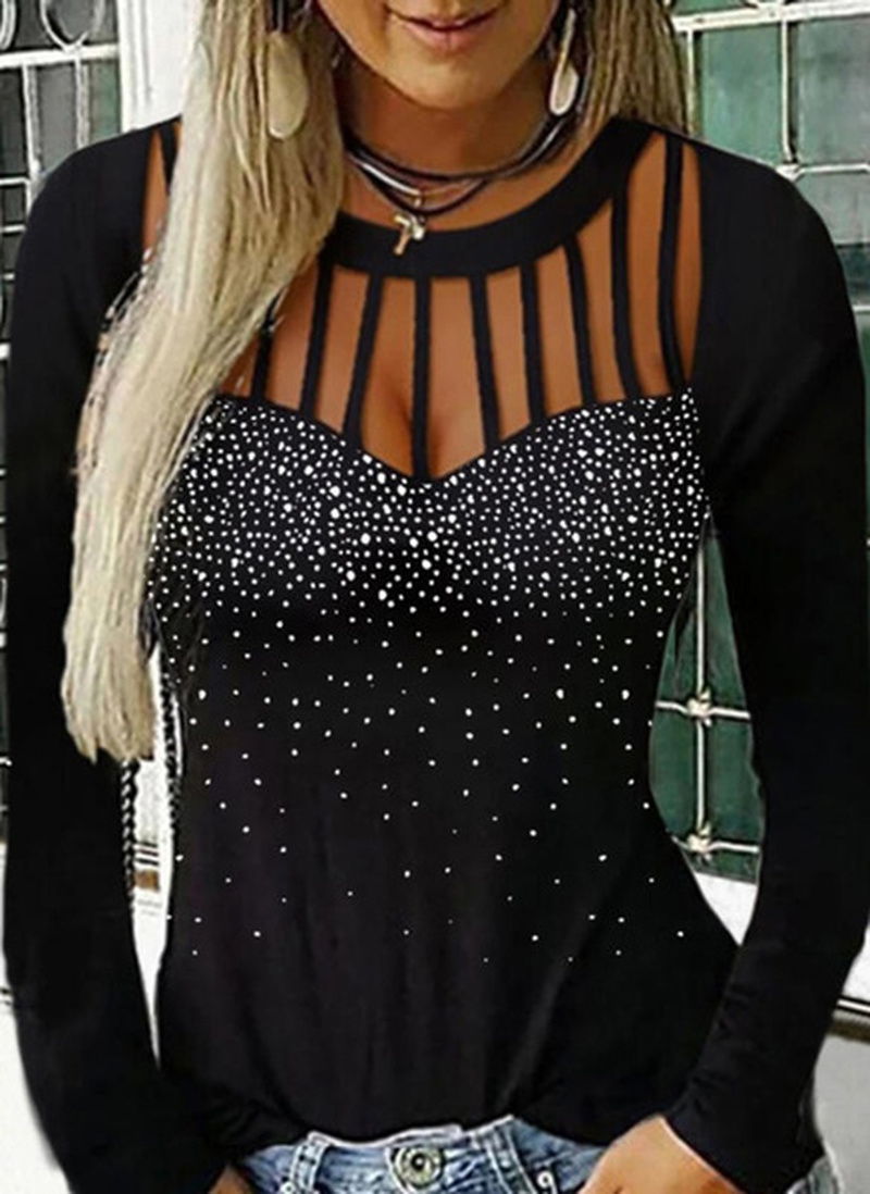

2021 New Women' Sweater Long Sequins Print Out Fine BUDL, Purple