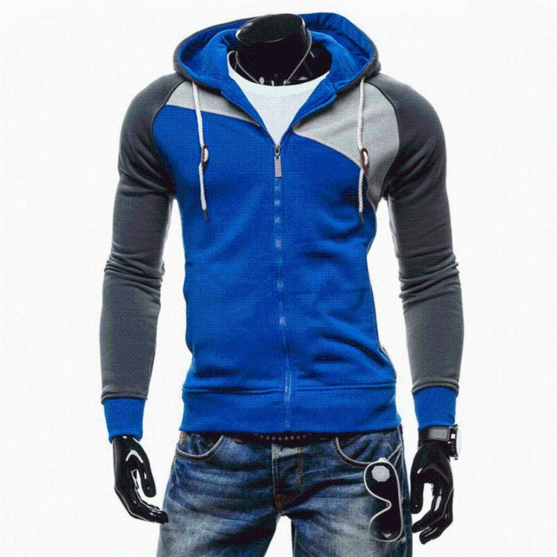 

2020 Zipper Hoodies Men Cotton Sweatshirt Spring Patchwork Sportswear Slim Pullover Tracksuit Hip Hop Streetwear, 829474