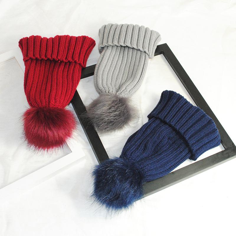 

Winter Autumn Pompom Beanies Hat Women Knitted Wool Skullies Casual Women's Cap Real Raccoon Fur Pompom Hats 2021 New Arrival, Style4